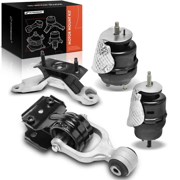 4-Pc Motor Mount + Torque Strut Mount + Center Transmission Mount, Front & Rear, A-Premium APEM313