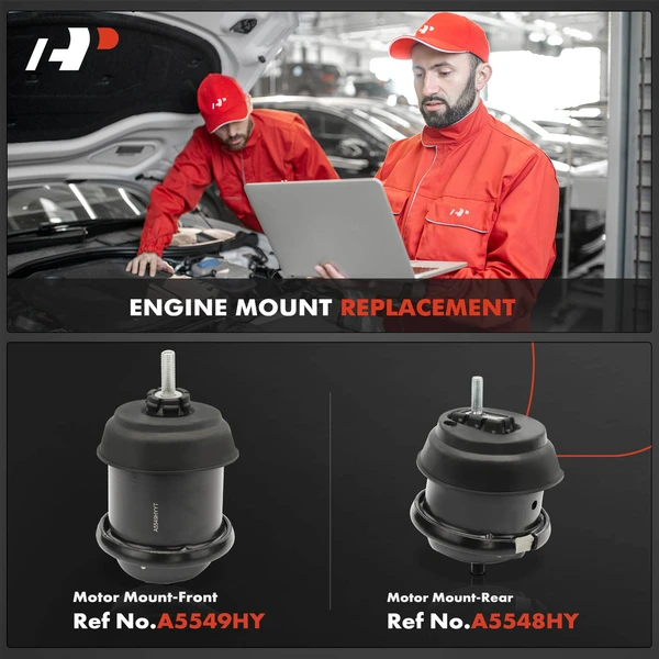2-Pc Motor Mount, Front & Rear, A-Premium APEM480