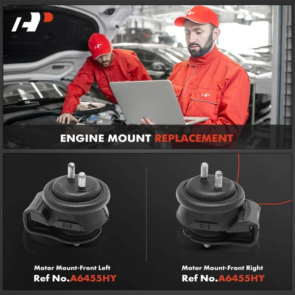 2-Pc Motor Mount, Front Left & Right, A-Premium APEM482