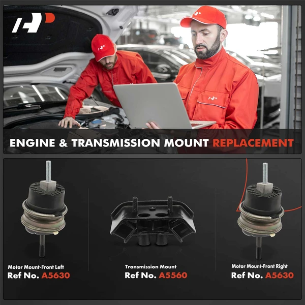 3-Pc Engine Mount and Transmission Mount Kit Front Left & Front Right A-Premium APEM485