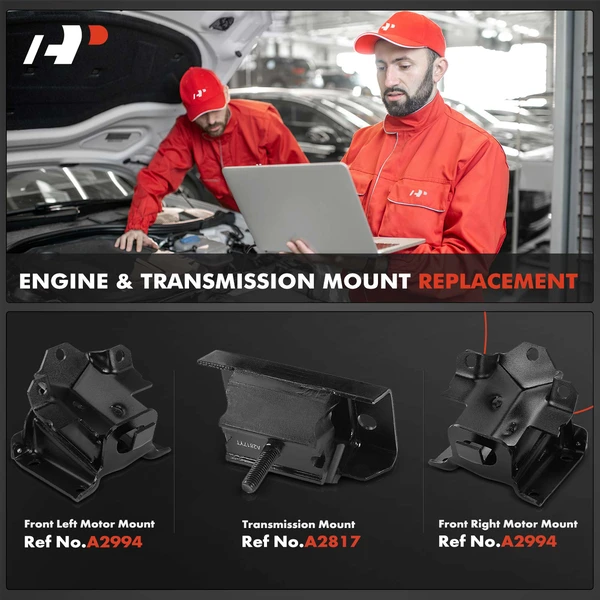 3-Pc Engine Mount and Transmission Mount Kit Front Left & Front Right A-Premium APEM490