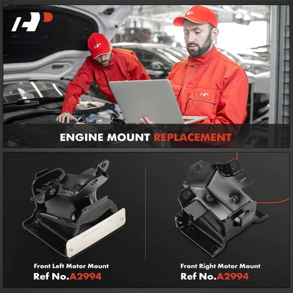 2-Pc Motor Mount Front Left & Front Right A-Premium APEM491