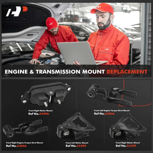 5-Pc Engine Mount and Transmission Mount Kit Front Left & Front Right A-Premium APEM493
