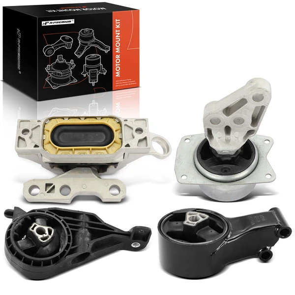 4-Pc Motor Mount + Transmission Mount + Center Transmission Mount, Front & Rear, A-Premium APEM496