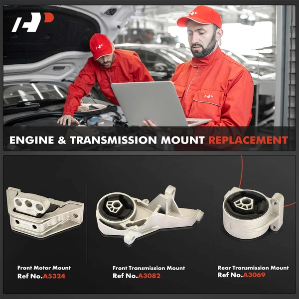 3-Pc Engine Mount and Transmission Mount Kit Front & Rear A-Premium APEM502