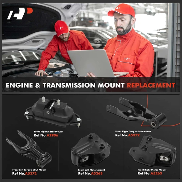 5-Pc Engine Mount and Transmission Mount Kit Front Left & Right A-Premium APEM509