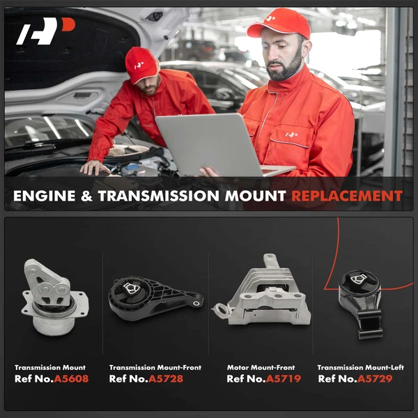 4-Pc Engine Mount and Transmission Mount Kit Front & Rear A-Premium APEM511