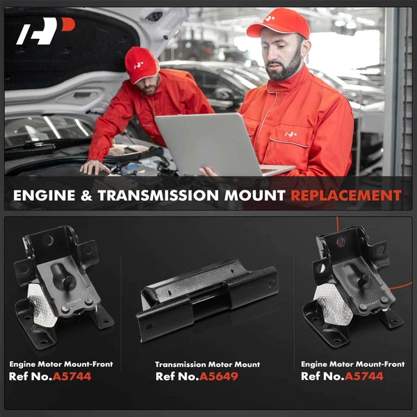 3-Pc Engine Motor Mount + Transmission Motor Mount, Front, A-Premium APEM529