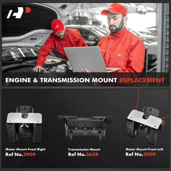 3-Pc Engine Mount and Transmission Mount Kit Front Left & Front Right A-Premium APEM543