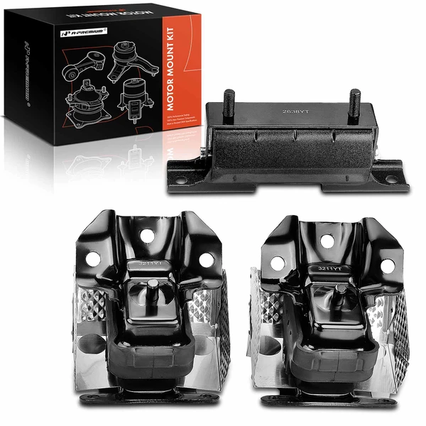 3 Pcs Engine & Transmission Mount for 2007-2009 GMC Sierra 2500 HD