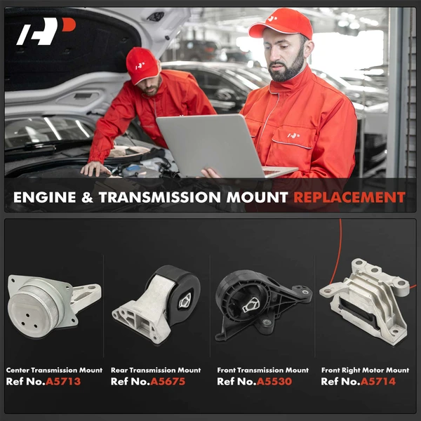 4-Pc Engine Mount and Transmission Mount Kit Front & Rear A-Premium APEM548