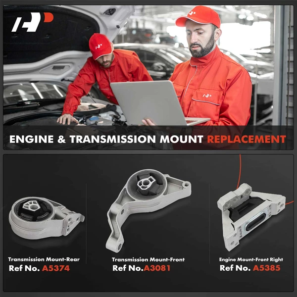 3-Pc Transmission Mount + Engine Mount, Front & Rear, A-Premium APEM551