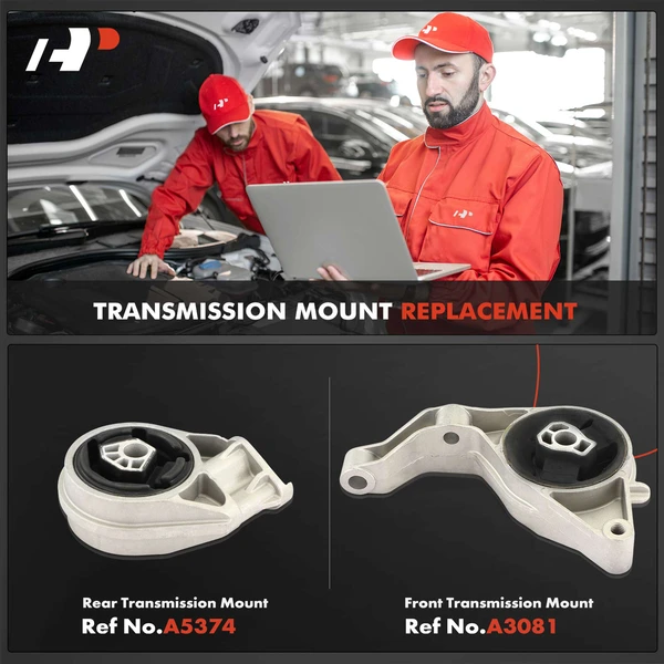 2-Pc Transmission Mount, Front & Rear, A-Premium APEM553