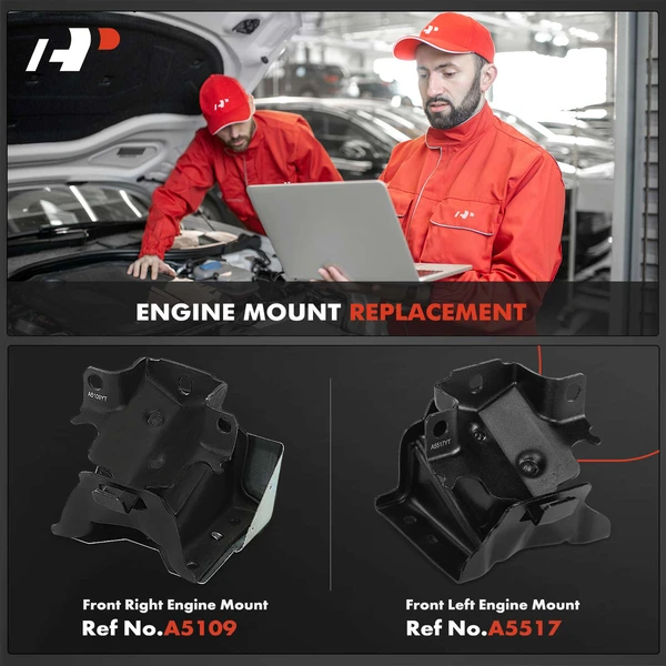 2-Pc Engine Mount, Front Left & Right, A-Premium APEM557