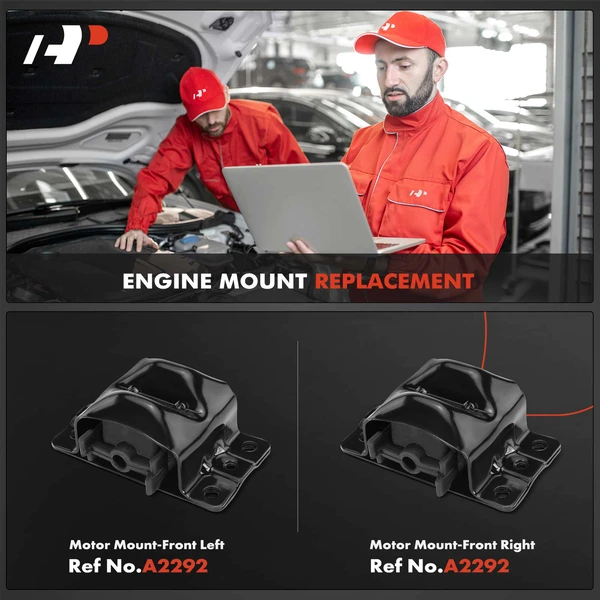 2-Pc Motor Mount, Front Left & Right, A-Premium APEM1054