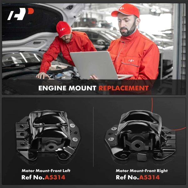 2-Pc Motor Mount Front Left & Front Right A-Premium APEM1056