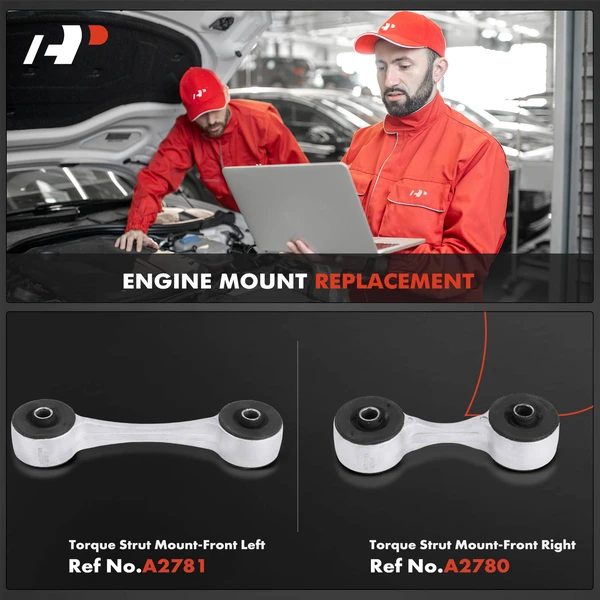 2-Pc Torque Strut Mount, Front Left & Right, A-Premium APEM1066