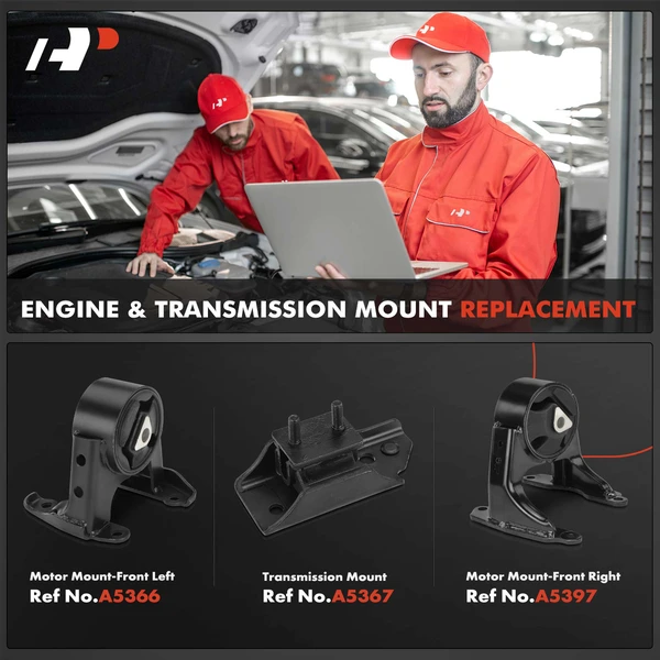 3-Pc Engine Mount and Transmission Mount Kit Front Left & Front Right A-Premium APEM1184