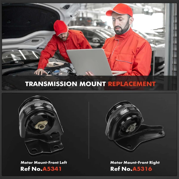 2-Pc Motor Mount, Front Left & Right, A-Premium APEM1072