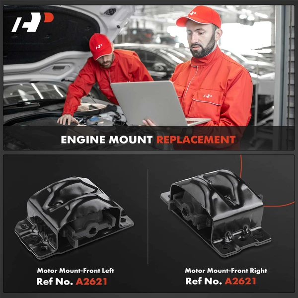 2-Pc Motor Mount, Front, A-Premium APEM1073