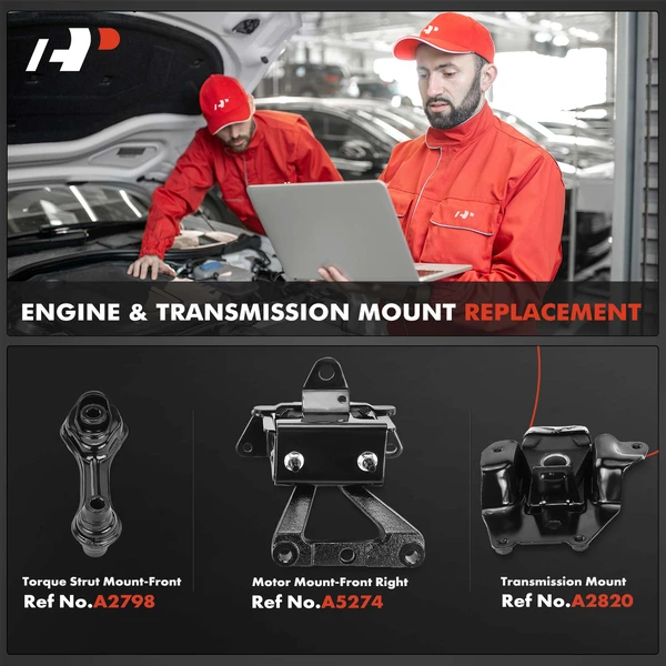 3-Pc Engine Mount and Transmission Mount Kit Front A-Premium APEM1076