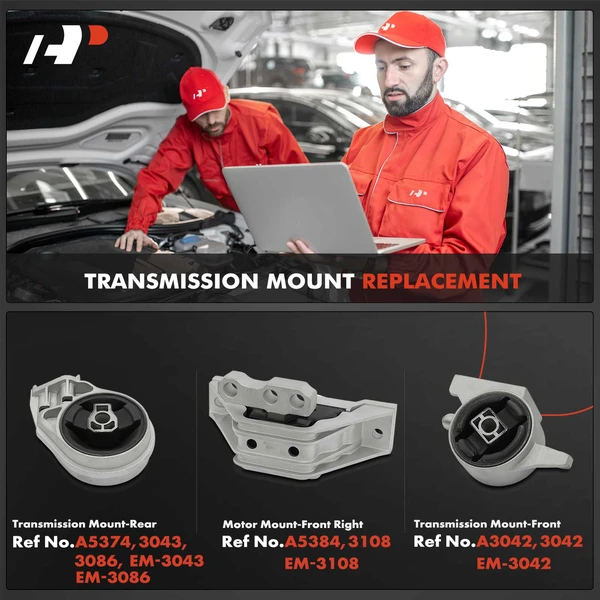 3-Pc Engine Mount and Transmission Mount Kit Front & Rear A-Premium APEM1078