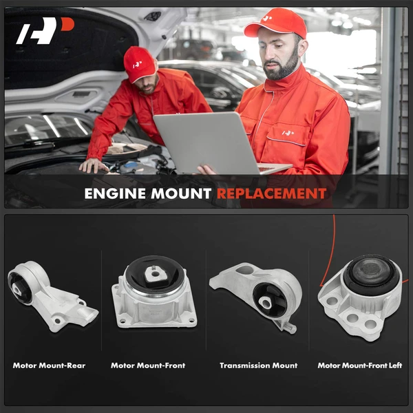 4-Pc Transmission Mount + Motor Mount, Front & Rear, A-Premium APEM1079