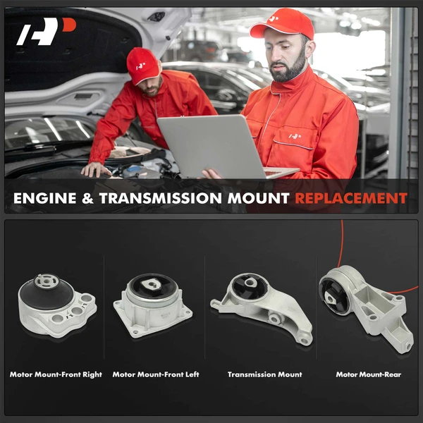 4-Pc Engine Mount and Transmission Mount Kit Front & Rear A-Premium APEM1080