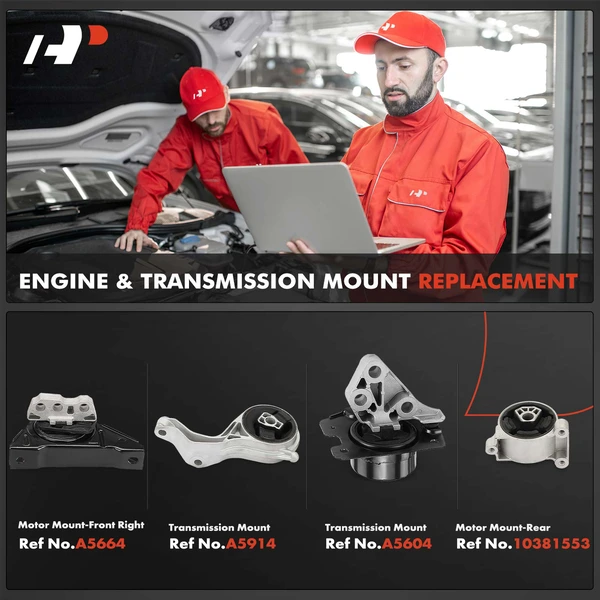 4-Pc Motor Mount + Transmission Mount, Front & Rear, A-Premium APEM1191