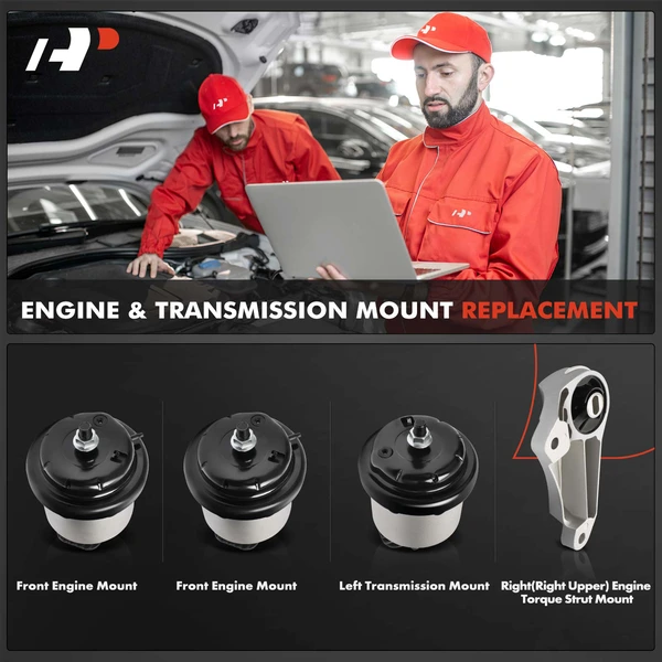 4-Pc Engine Motor + Transmission + Torque Strut Mount A-Premium APEM1321