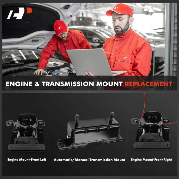 3-Pc Automatic/Manual Transmission Mount + Engine Mount, Front, A-Premium APEM1322
