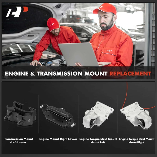 4-Pc Transmission Mount + Engine Mount + Engine Torque Strut Mount, A-Premium APEM1332