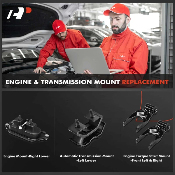 4-Pc Engine Mount + Automatic Transmission Mount + Engine Torque Strut Mount, A-Premium APEM1333