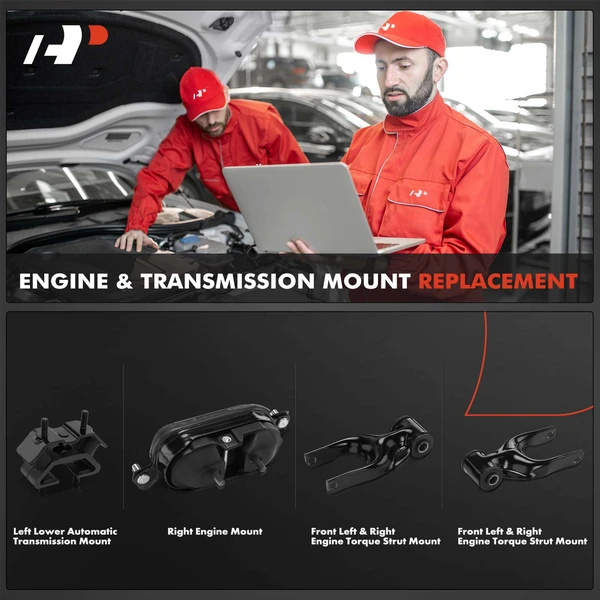 4-Pc Engine Mount + Automatic Transmission Mount + Engine Torque Strut Mount, A-Premium APEM1336