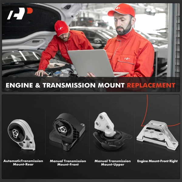 4-Pc Engine Motor + Transmission Mount A-Premium APEM1337