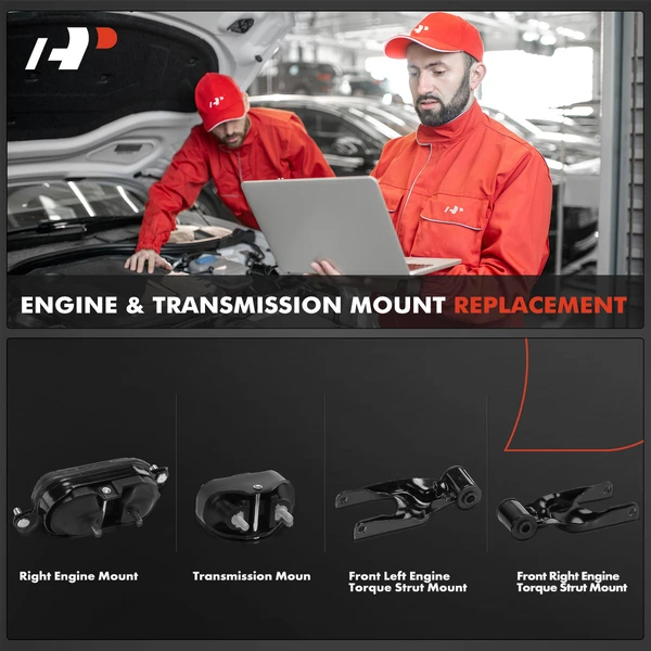 4-Pc Engine Torque Strut Mount + Engine Mount + Transmission Mount, A-Premium APEM1353