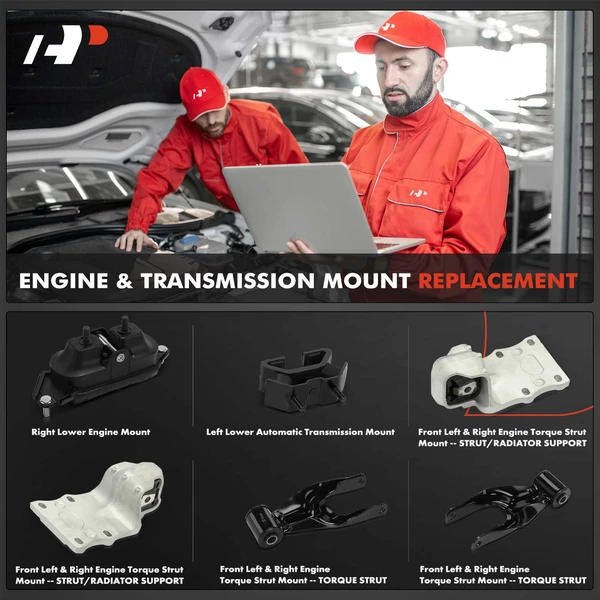 6-Pc Engine Mount + Automatic Transmission Mount + Engine Torque Strut Mount, A-Premium APEM1361