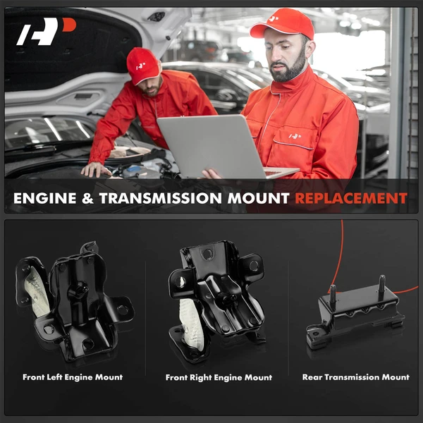3-Pc Front Left Engine Mount + Front Right Engine Mount + Rear Transmission Mount, A-Premium APEM1366