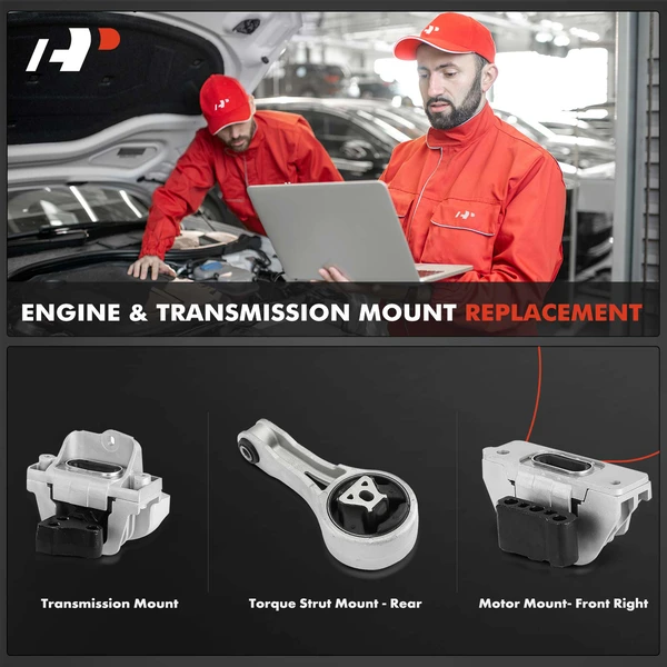 3-Pc Engine Mount and Transmission Mount Kit Front & Rear A-Premium APEM257