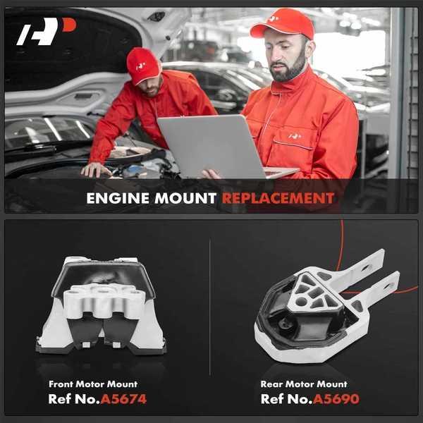 2-Pc Motor Mount Front & Rear A-Premium APEM229