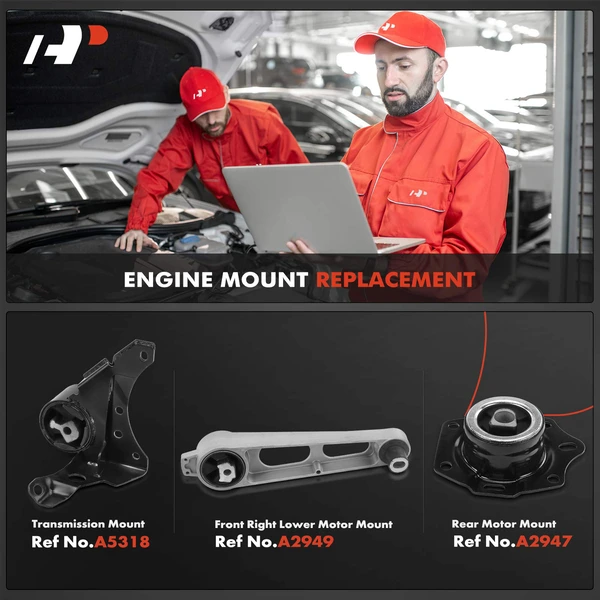 3-Pc Engine Mount and Transmission Mount Kit Front & Rear A-Premium APEM258