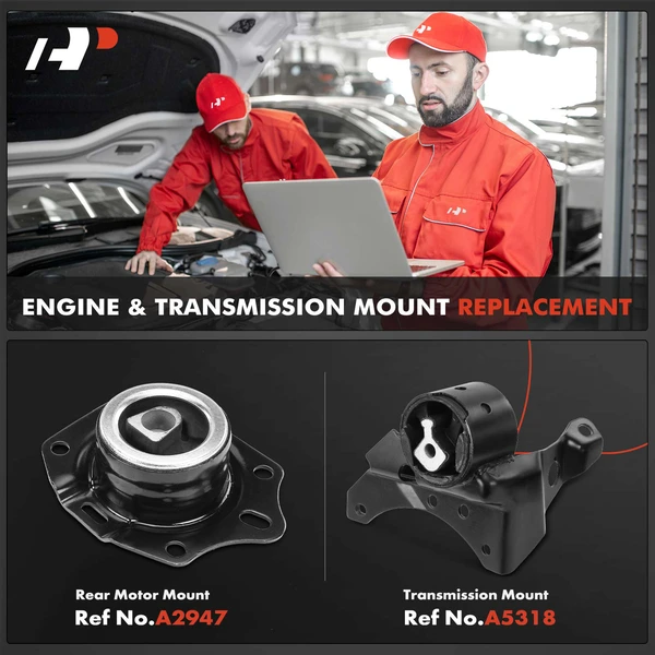 2-Pc Engine Mount and Transmission Mount Kit Front A-Premium APEM259