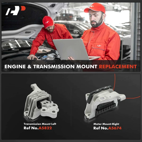 2-Pc Engine Mount and Transmission Mount Kit Left & Right A-Premium APEM262