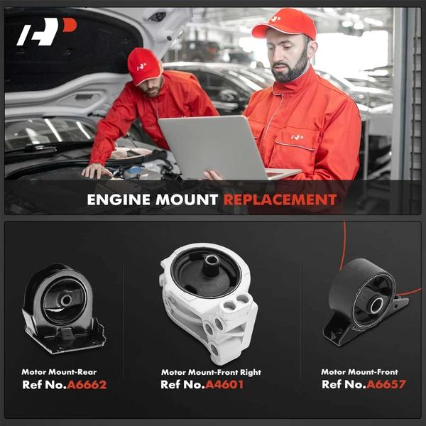 3-Pc Motor Mount, Front & Rear, A-Premium APEM998