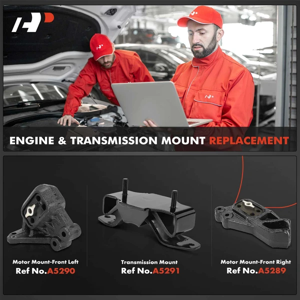 3-Pc Engine Mount and Transmission Mount Kit Front Left & Right A-Premium APEM1006