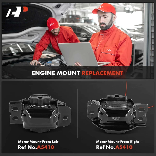 2-Pc Motor Mount, Front Left & Right, A-Premium APEM1011