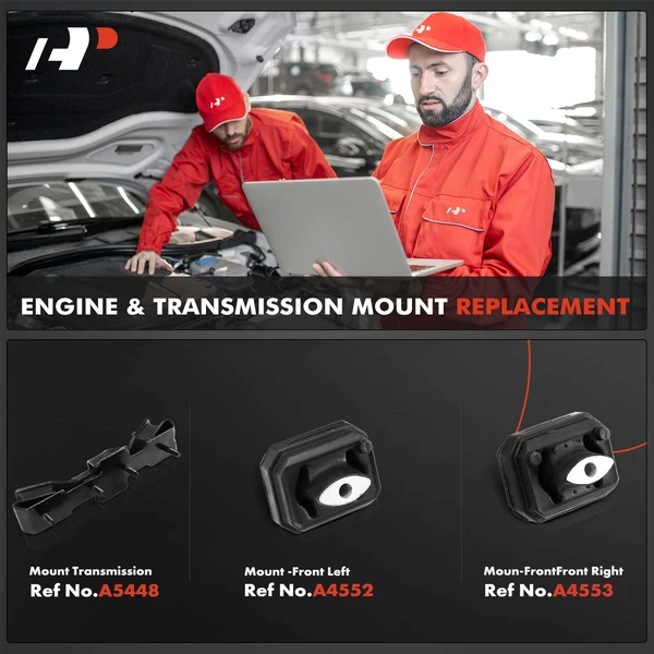 3-Pc Engine Mount and Transmission Mount Kit Front Left & Front Right A-Premium APEM1147