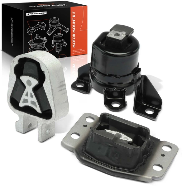 3-Pc Motor Mount + Torque Strut Mount + Transmission Mount, Upper & Lower, A-Premium APEM209