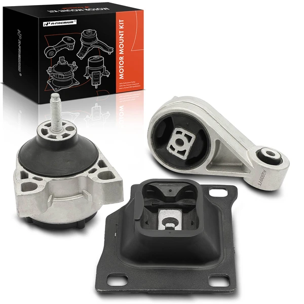 3-Pc Motor Mount + Torque Strut Mount + Transmission Mount, Front Right & Rear, A-Premium APEM431