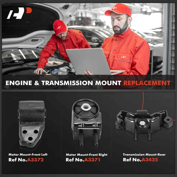 3-Pc Engine Mount and Transmission Mount Kit Front & Rear A-Premium APEM450